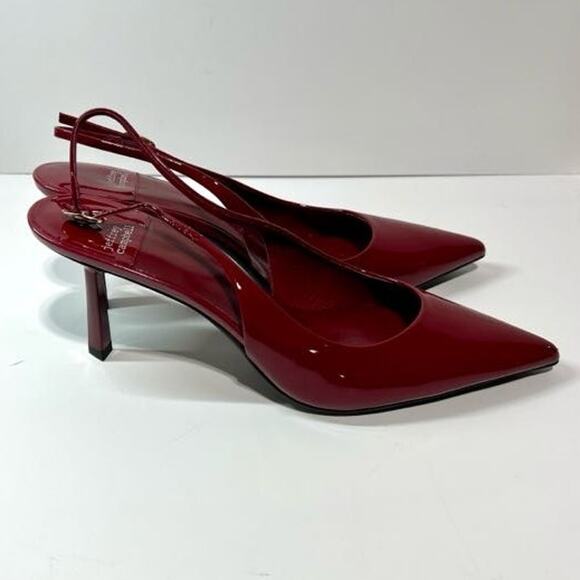 JEFFREY CAMPBELL Size 9.5 Gambol Slingback Pointed Toe Pump In Cherry Red Patent - Picture 11 of 13